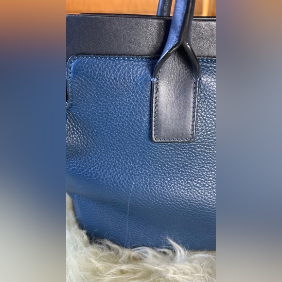 Chloe Cate Calfskin Grained Leather Medium Satchel Bag, Blue - Picture 14 of 15